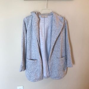 Loft oversized gray hooded cardigan, size small